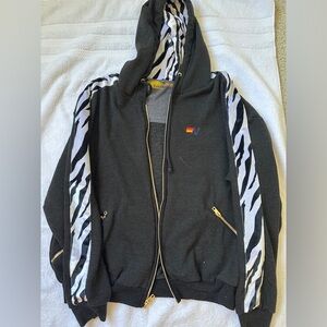 Aviator Nation zip hoodie medium zebra